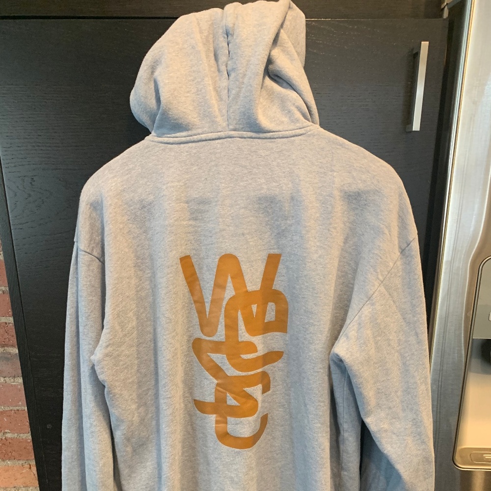 WESC Men's Full Zip Hoodie Light Grey Large L